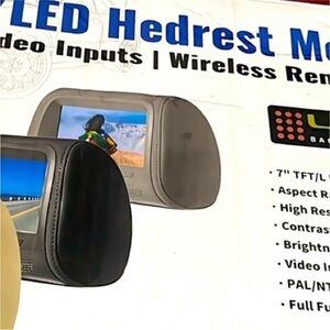 Black and Gray Dual  Headrest LED VIDEO MONITORS
